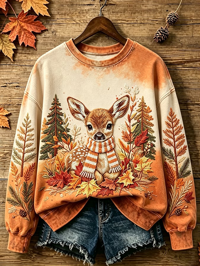 Women's Autumn Animal Print Casual Sweatshirt