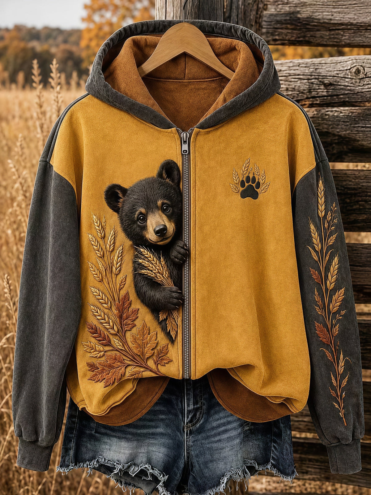 Women's Vintage Animal Print Hoodie