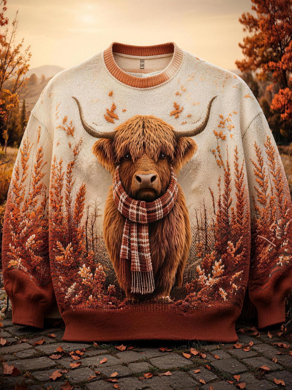 Women's Autumn Animal Print Crew Neck Long-Sleeve T-Shirt