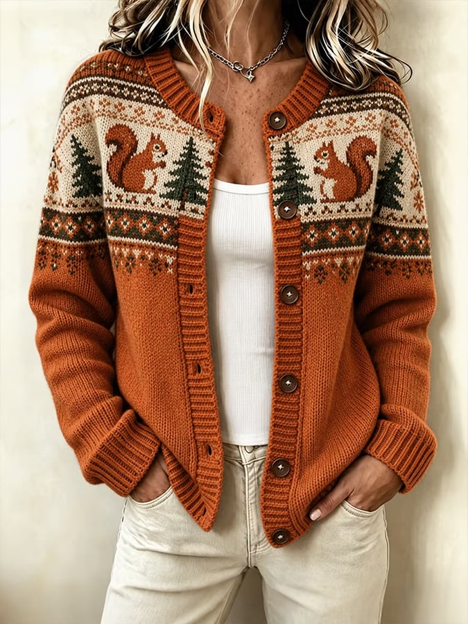Women's Autumn Fox Printed Top