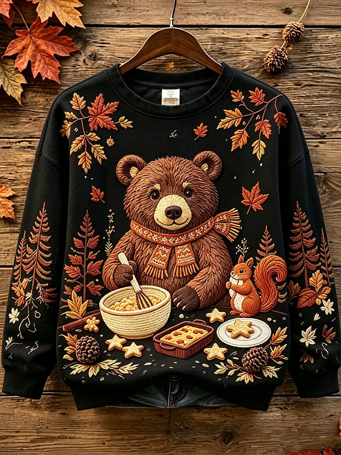 Women's Casual Printed Long-Sleeve Sweatshirt