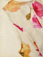 Maxi Cotton Dress, Sleeveless, V Neck, Floral, Belt Design, Vacation, Vintage, Apricot