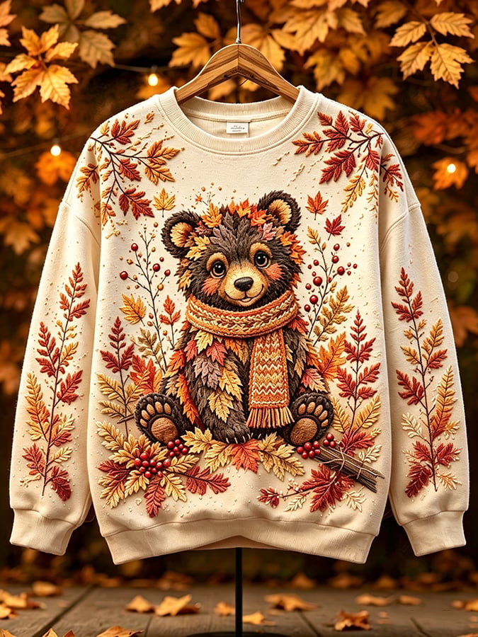 Women's Casual Printed Long-Sleeve Sweatshirt