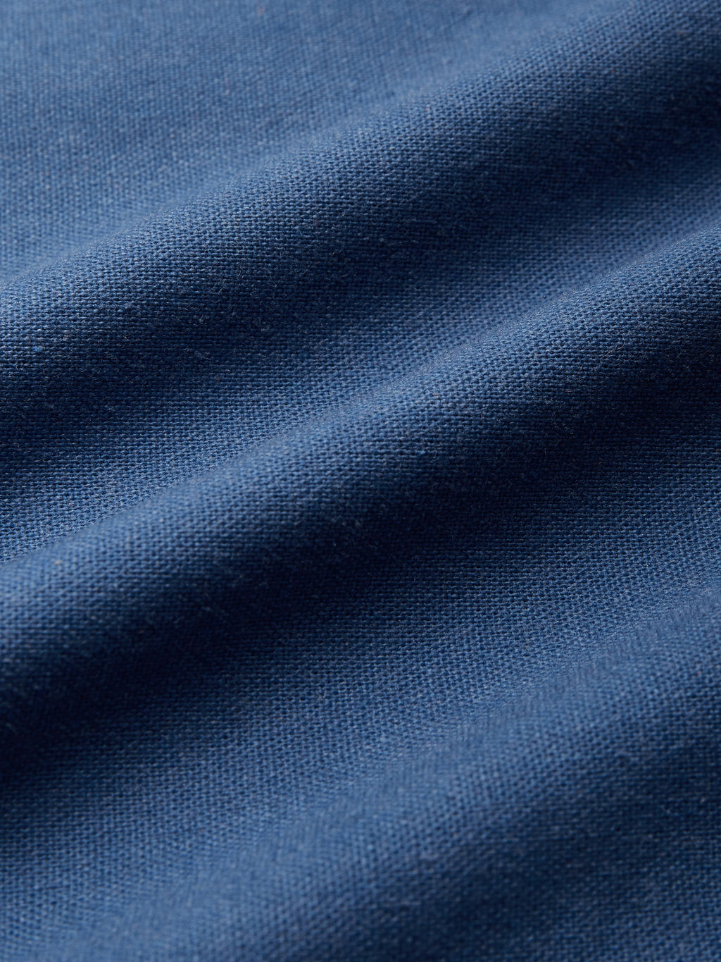 Midi Linen Dress, Half Sleeves, Shawl Collar, Plain, Button Design, Vintage, Dark_blue