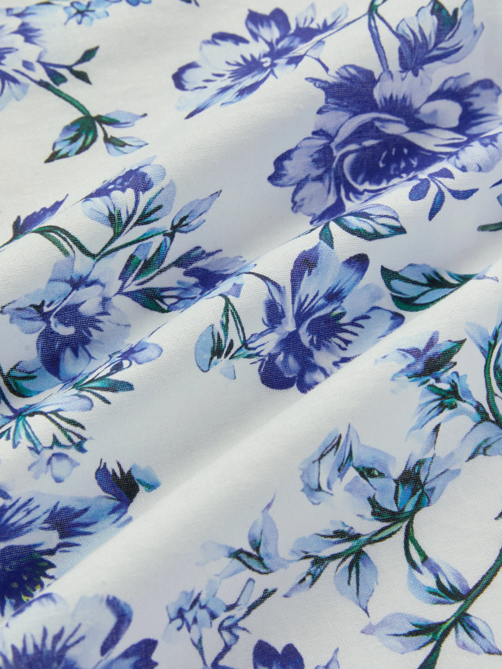 Maxi Cotton Dress, Sleeveless, Strapless, Floral, Vacation, Vintage, Blue