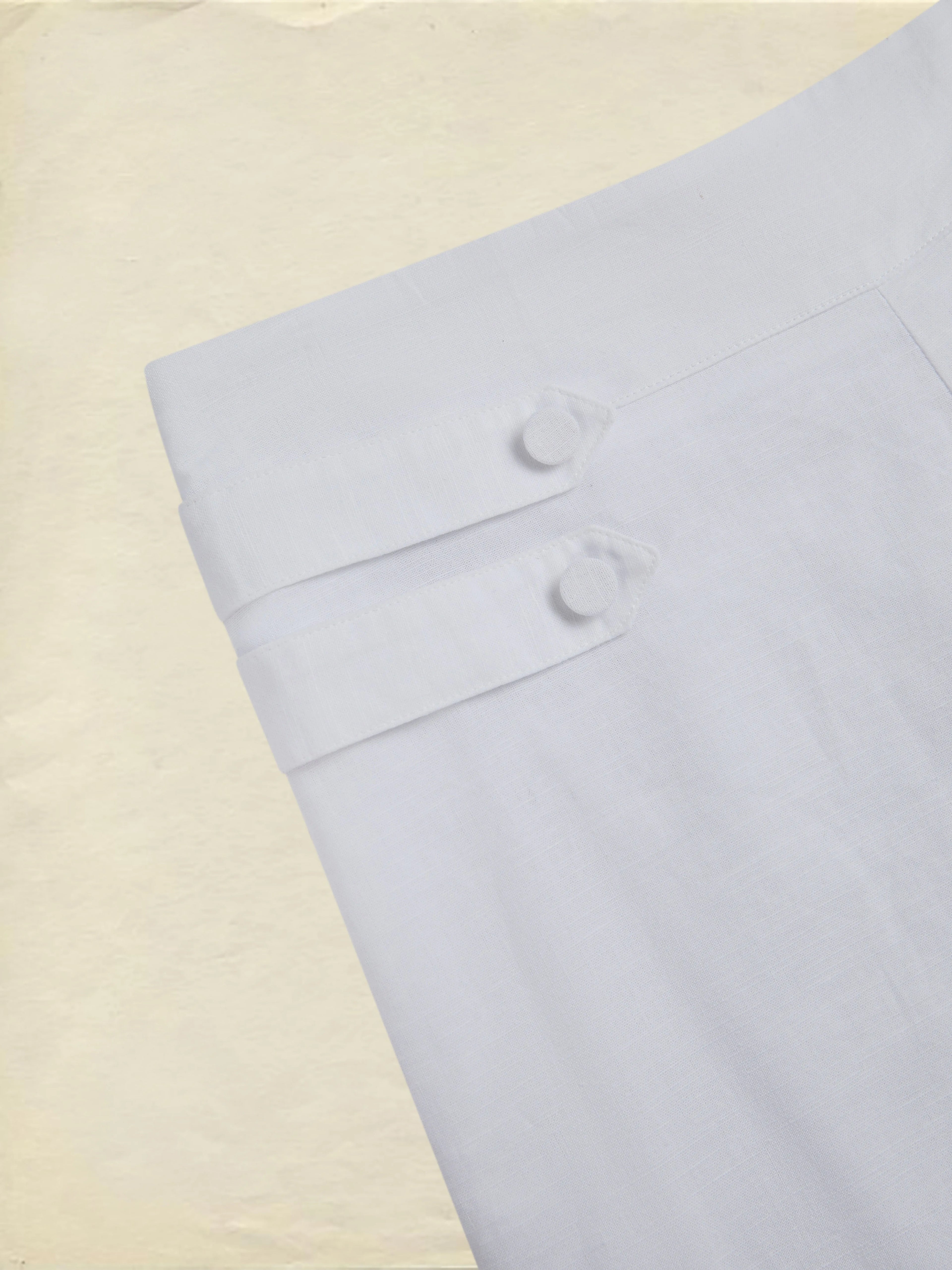 Cotton Pants, Plain, French Vintage, White
