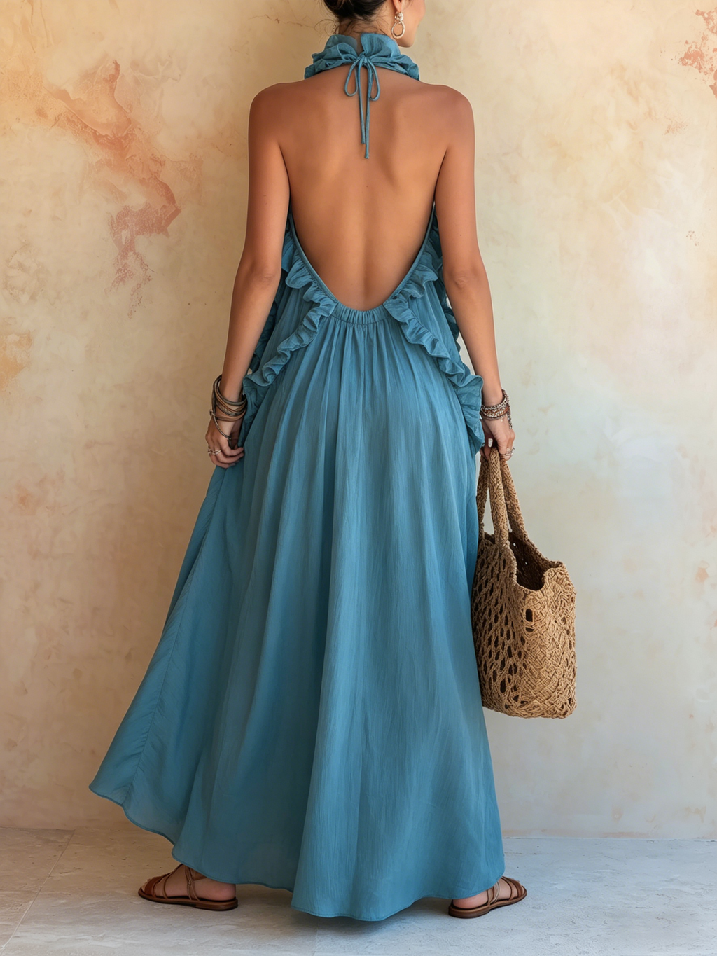 Luxury Tencel Denim Midi Dress | Casual Elegant Slim Daily Dress