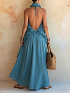 Luxury Tencel Denim Midi Dress | Casual Elegant Slim Daily Dress