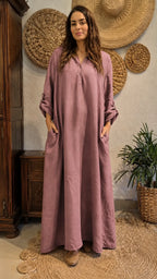 Terracotta Long Linen Cover-Up Dress