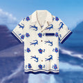 Men's Flower Crocodile Art Linen Blend Cozy Shirt