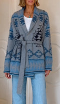Aztec Knit Wrap Cardigan