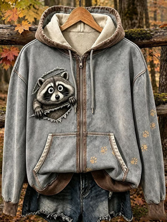 Women's Vintage Animal Print Hoodie