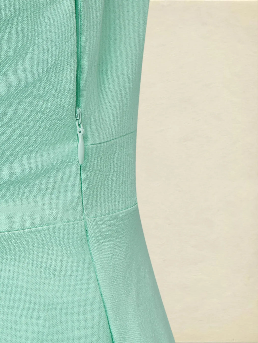 Maxi Cotton Dress , Cap Sleeves, Shawl Collar, Plain, Button Design, Vintage,  Light Green