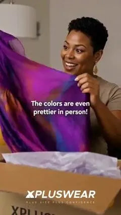Xpluswear Design Plus Size Cocktail Party Purple Tie Dye Round Neck Flare 3/4 Sleeve Ruched Chiffon Maxi Dresses