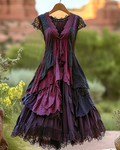 Summer Vintage Irregular Lace Patchwork Dress f4f2