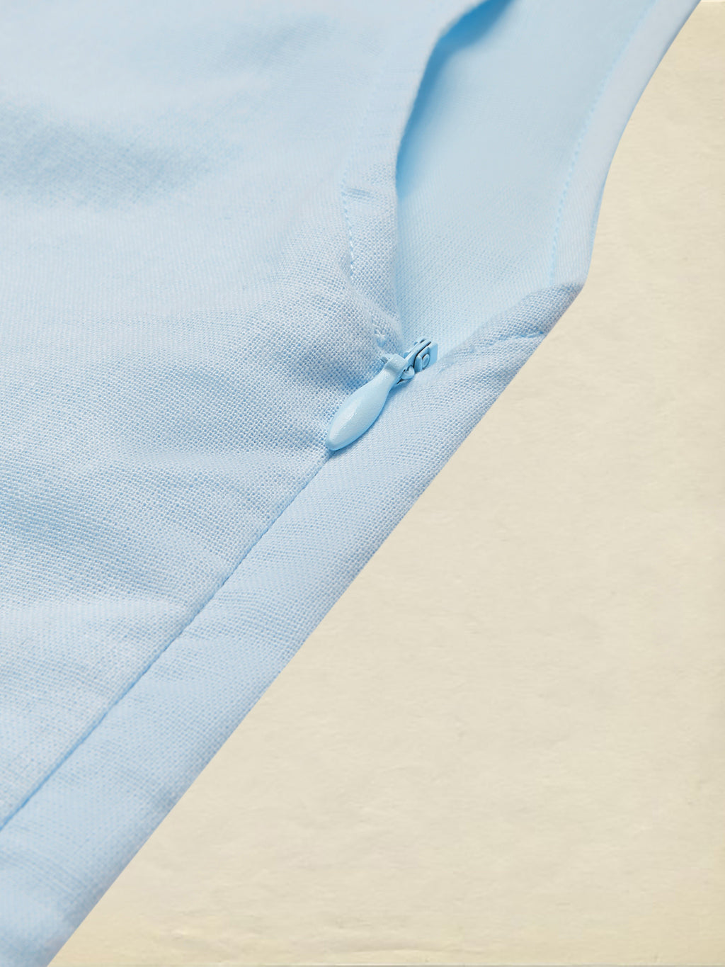 Midi Linen Dress, Crew Collar, Cap Sleeve,  Button Down, Cottagecore, Linen Blend, Blue