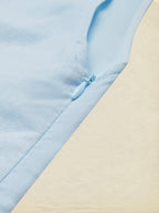 Midi Linen Dress, Crew Collar, Cap Sleeve,  Button Down, Cottagecore, Linen Blend, Blue