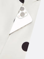 White Polka Dots V Neck Sleeveless A-Line Midi Dress