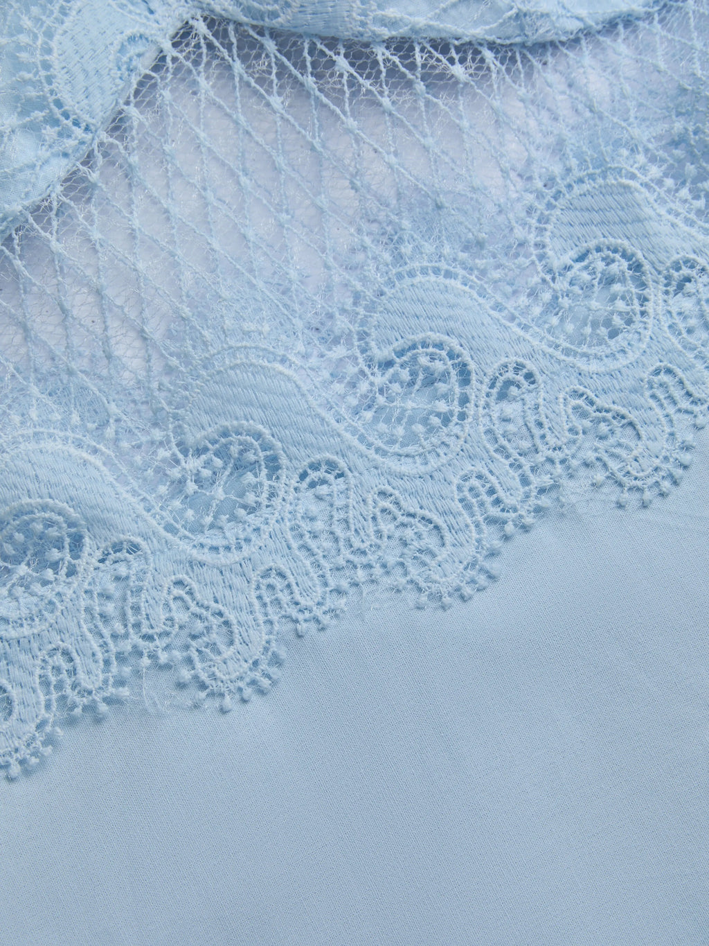 Maxi Cotton Dress, Sleeveless, V Neck, Plain, Lace, French Vintage, Blue