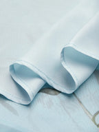 Light Blue Floral Ruched Chiffon One Shoulder Sleeveless A-Line Maxi Dress