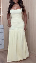 Ruched Spaghetti Strap Maxi Dress