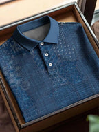 Men's Vintage Traditional Japanese Sashiko Art Polo Shirt