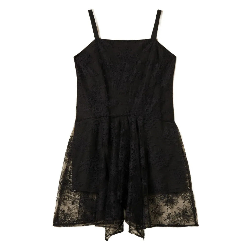 👗 Abito Nero in Pizzo con Spalline Sottili