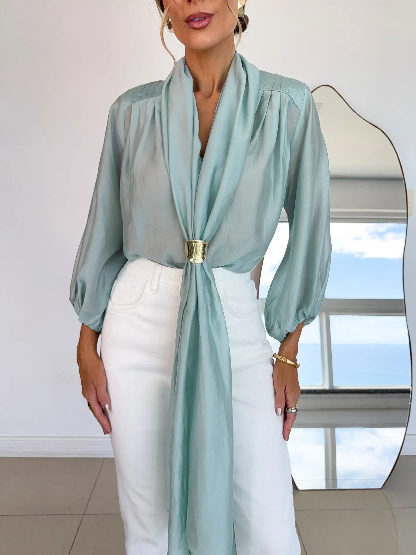 An Elegant And Cozy Shirt With Multiple Ways To Wear