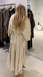 Oversized Soft Fabric Belted Maxi Trench Coat
