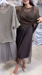 Women's Open-Knit Cover-Up & Dress — Casual Two-Piece Set