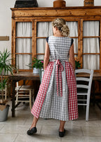 Women's Casual Plaid Apron with Ties
