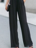 Lace-Trim V-Neck Cami Wide-Leg Jumpsuit
