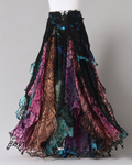 Elegant Lace Patchwork Flowing Skirt baf1