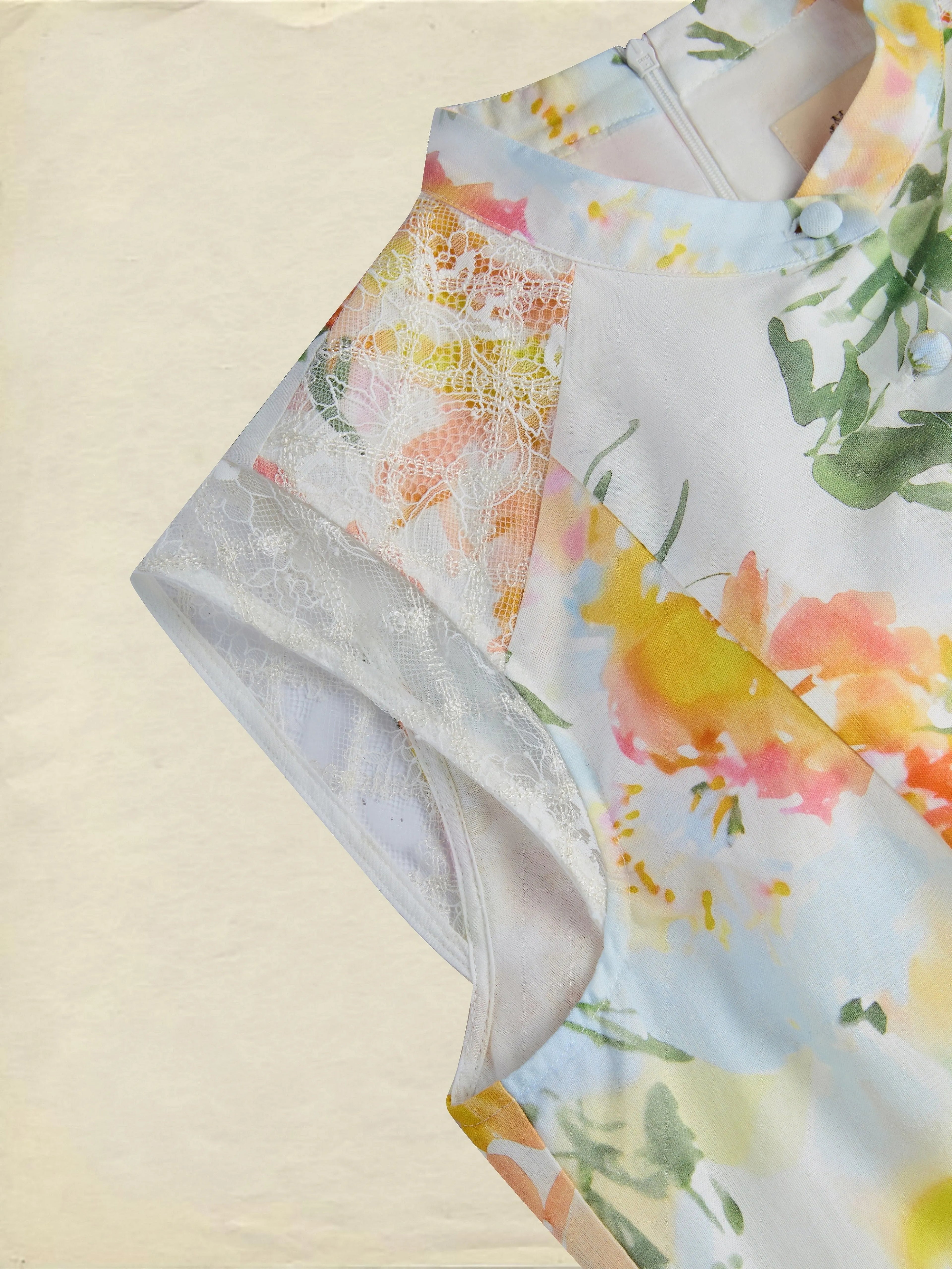 Maxi Cotton Dress, Sleeveless, V Neck, Floral, Lace, Vintage, White