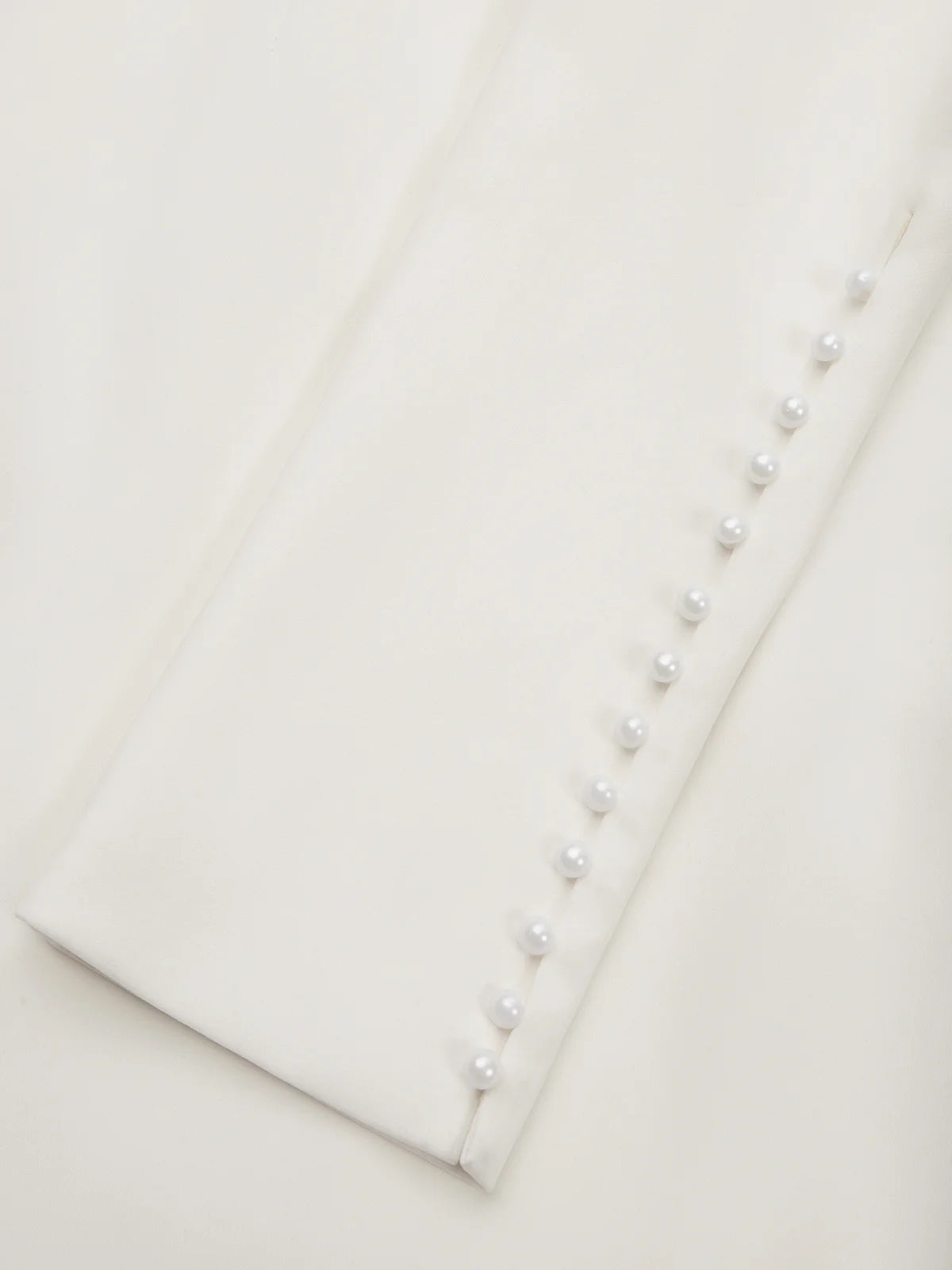 Cream White Bow Long Sleeve Sheath Midi Dress
