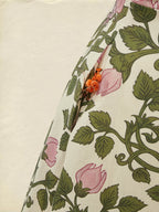 (SIZE:XS-XXL) Midi Linen Dress , Cap Sleeves, Shawl Collar, Floral, Button Design, Vintage, Green