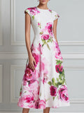 Blossom Muse Floral Fit-and-Flare Midi Dress