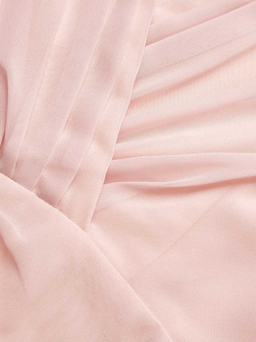Pink Shirred Ruched Chiffon Lotus Leaf Collar Cap Sleeve Ruffle Sleeve Mermaid Midi Dress