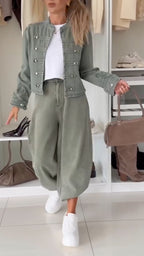 Retro Jacket & Balloon Pants Matching Set