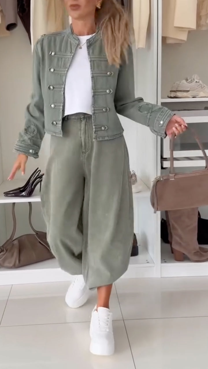 Retro Jacket & Balloon Pants Matching Set