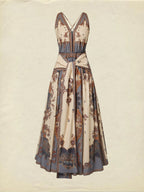 Maxi Cotton Dress, Sleeveless, V Neck, Floral, Belt Design, Vacation, Vintage, Apricot