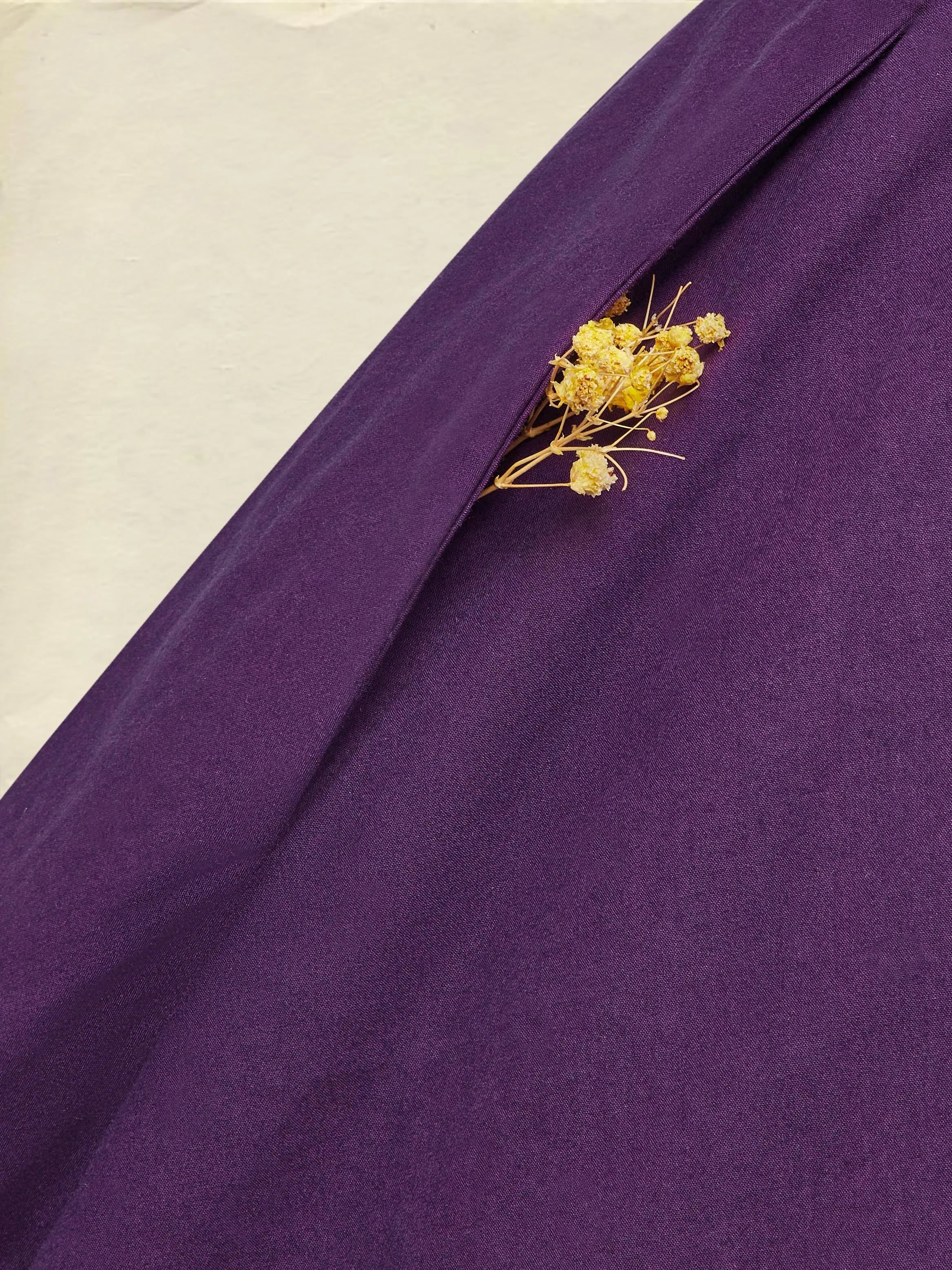Maxi Cotton Dress, Half Sleeve, Turtleneck, Plain, Button Design, Vintage, Deep Purple, Halloween