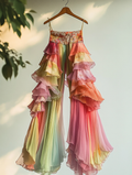 Summer Colorful Patchwork Handmade Lace Pants 7a82