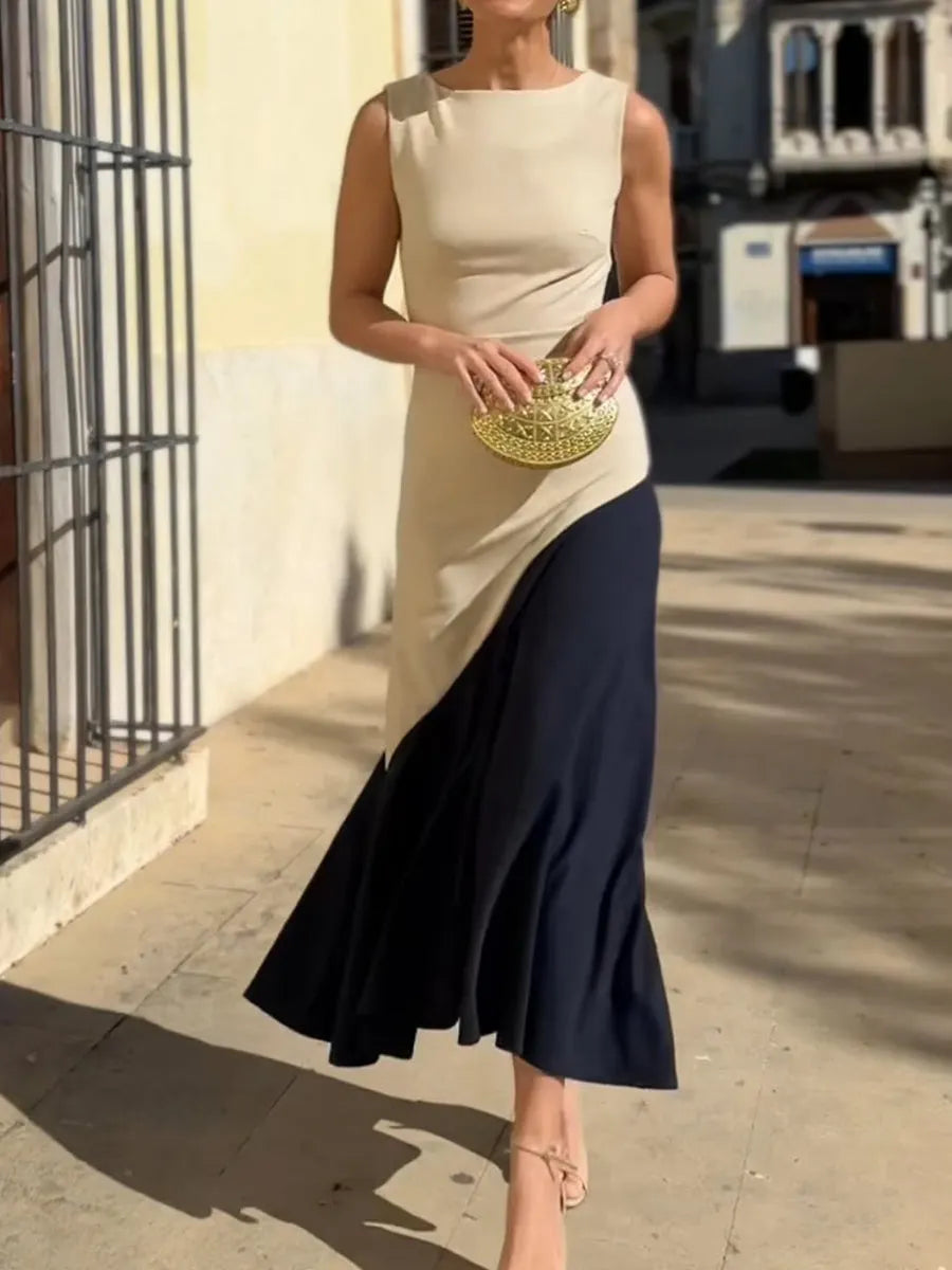Casual & Stylish Color-block Sleeveless Dress