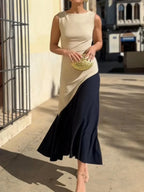 Casual & Stylish Color-block Sleeveless Dress