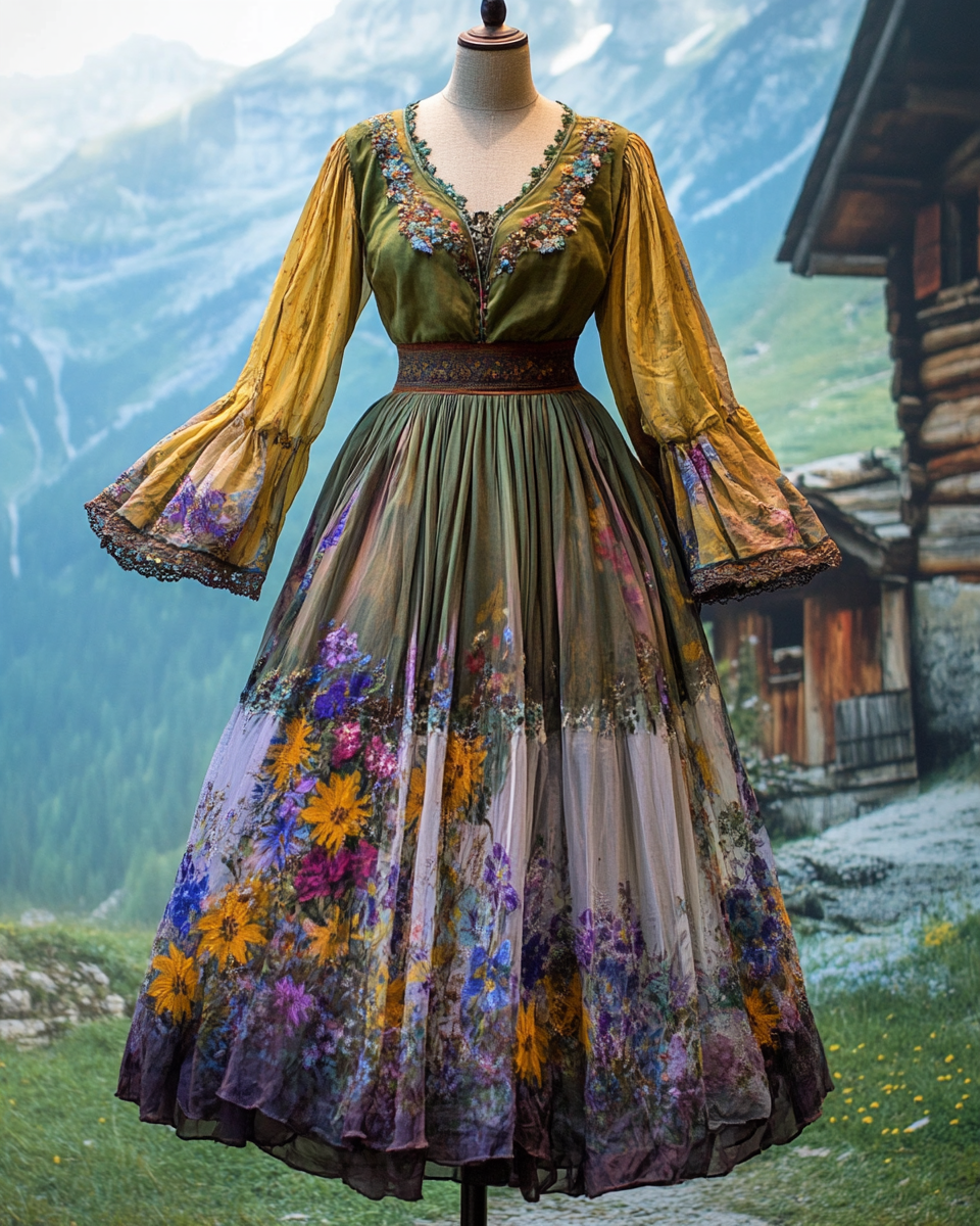 Renaissance-inspired country style vacation dress a20c 6f59