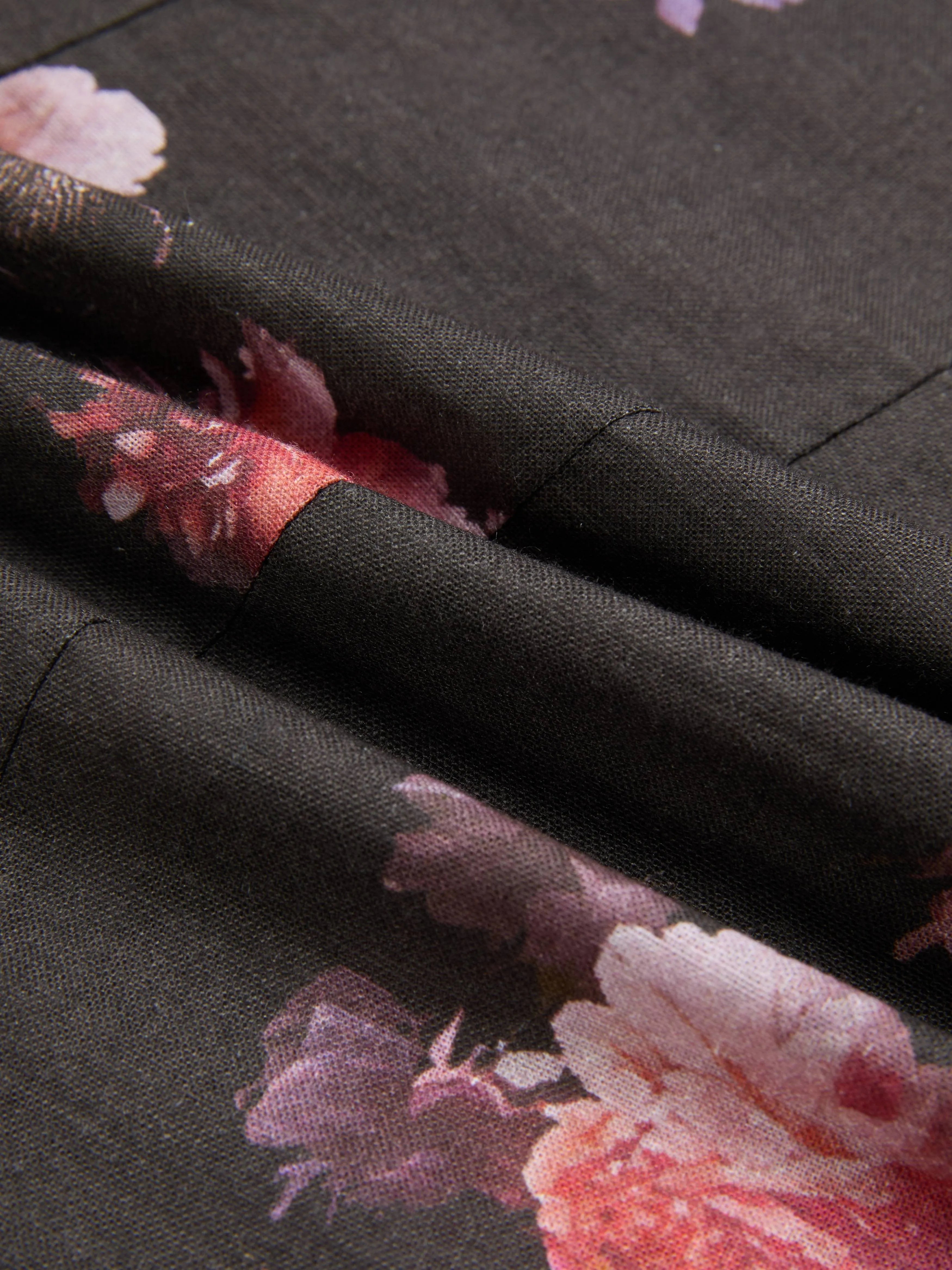 Cotton Blouse, Long Sleeves, Stand Collar, Floral, Lace, Vintage, Black