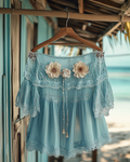 Summer Romantic Lace Ruffle Top 0dfe