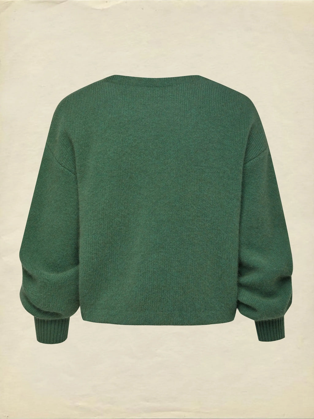 Wool Cardigan, Long Sleeves, Plain, Vintage, Green
