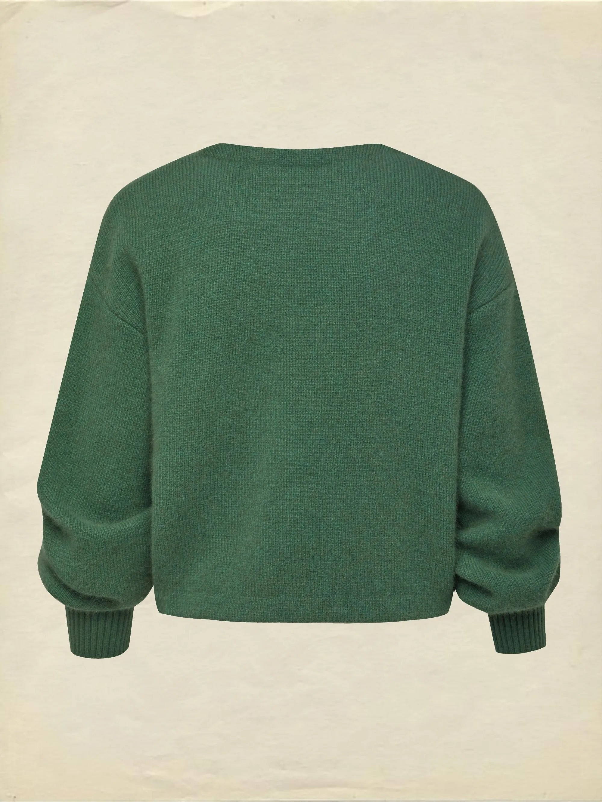 Wool Cardigan, Long Sleeves, Plain, Vintage, Green